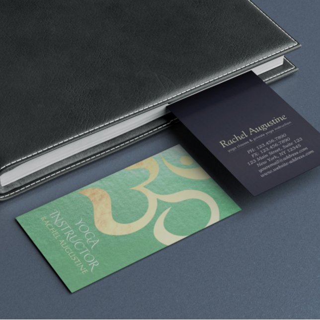 Tarjeta De Visita Yoga Studio Meditation Instructor Life Coach OM (Subido por el creador)