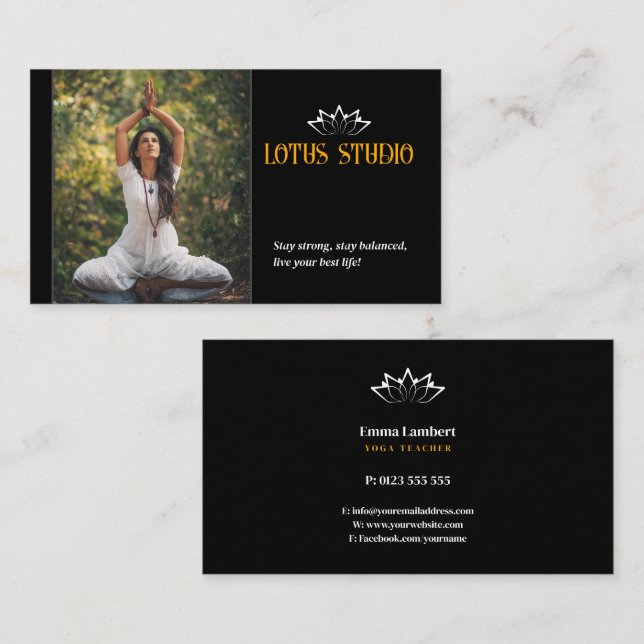 Tarjeta De Visita Yoga Studio | Profesora personal (Anverso / Reverso)