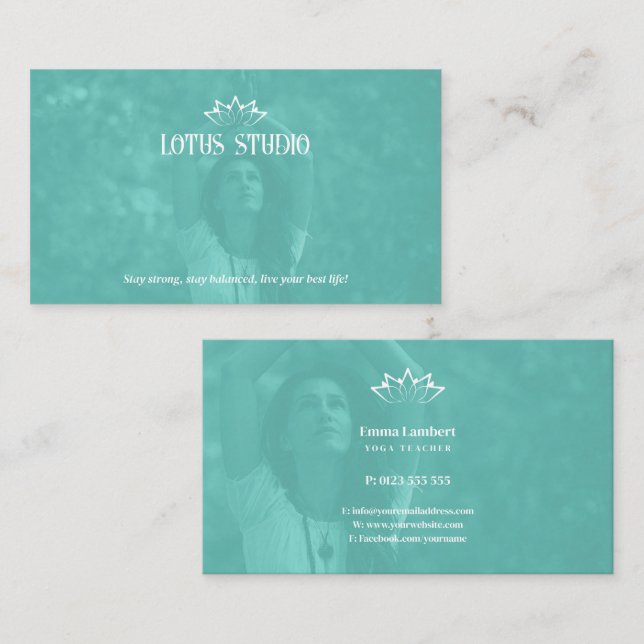 Tarjeta De Visita Yoga Studio | Profesora personal (Anverso / Reverso)