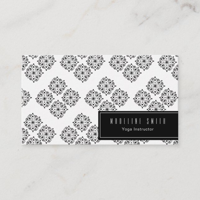 Tarjeta De Visita Yoga Studio Yoga Instructor Mandela (Anverso)