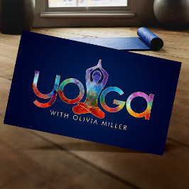 Tarjeta De Visita Yoga Word Art - Ilustracion colorido