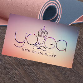 Tarjeta De Visita Yoga Word Art - ilustracion dibujado a mano