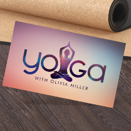 Tarjeta De Visita Yoga Word Art - ilustracion mínimo de Guay
