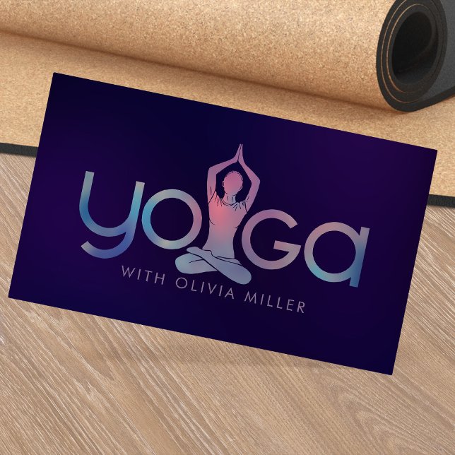 Tarjeta De Visita Yoga Word Art - ilustracion mínimo de Guay (Subido por el creador)