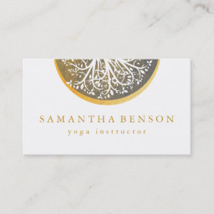 Tarjeta De Visita Yoga y meditación elegantes del árbol de la