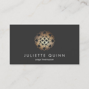 Tarjeta De Visita Yoga y Meditación Gold Lotus Mandala