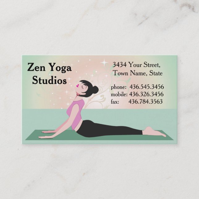 Tarjeta De Visita Yoga Zen - ver2 - Instructor o entrenador (Anverso)