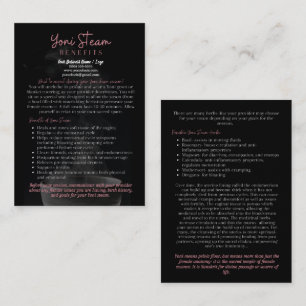 Tarjeta De Visita Yoni Steam Benefits Infocard