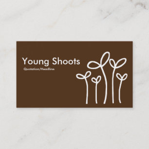 Tarjeta De Visita Young Shoots - Blanco en Brown 4d2a10 (lados alter