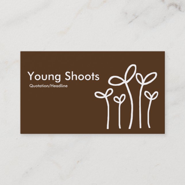 Tarjeta De Visita Young Shoots - Blanco en Brown 4d2a10 (lados alter (Anverso)