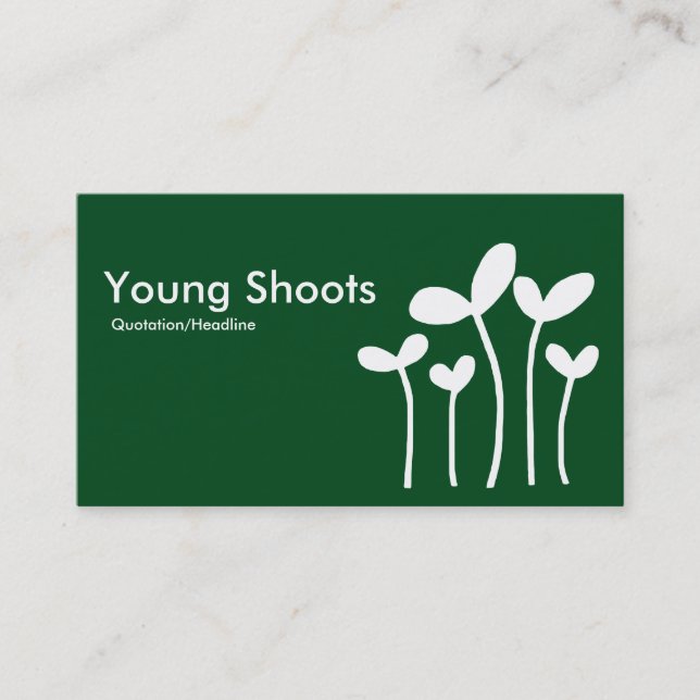 Tarjeta De Visita Young Shoots v2 - Blanco en la Grn 02481c (lados a (Anverso)