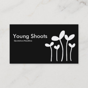 Tarjeta De Visita Young Shoots v2 - Blanco sobre negro (lados altern