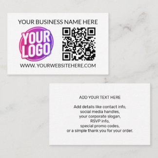 Tarjeta De Visita Your Business Company Team Logo & QR Code and Text