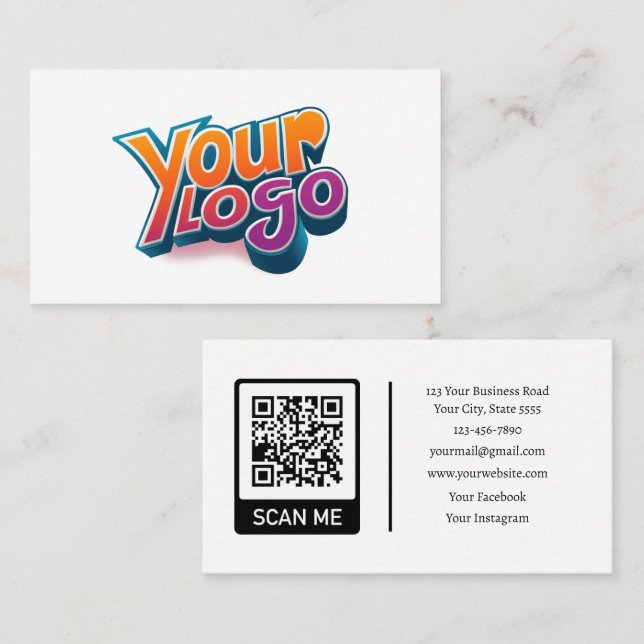 Tarjeta De Visita Your Logo, Your Style! 💼🎨 Business Card (Anverso / Reverso)