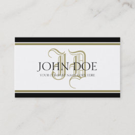 Tarjeta De Visita ¡YourJobTitle! Monograma romano del oro
