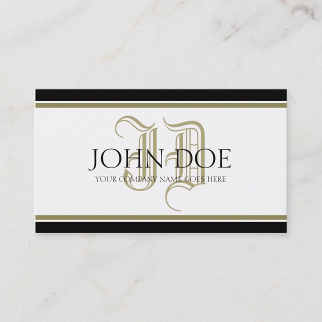Tarjeta De Visita ¡YourJobTitle! Monograma romano del oro (Anverso)