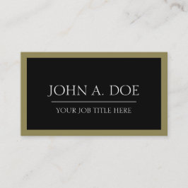 Tarjeta De Visita ¡YourJobTitle! Oro negro/antiguo
