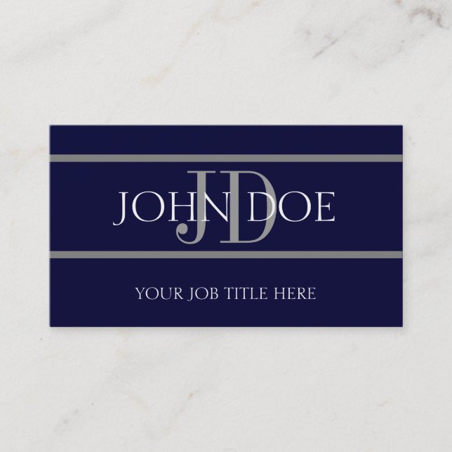 Tarjeta De Visita YourJobTitle raya a la marina de guerra (Anverso)