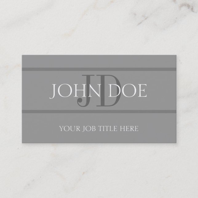 Tarjeta De Visita YourJobTitle raya a Lt Grey (Anverso)