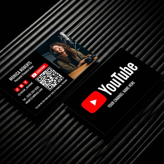 TARJETA DE VISITA YOUTUBE CREATOR PODCASTER SUBSCRIBE QRCODE PHOTO (Subido por el creador)