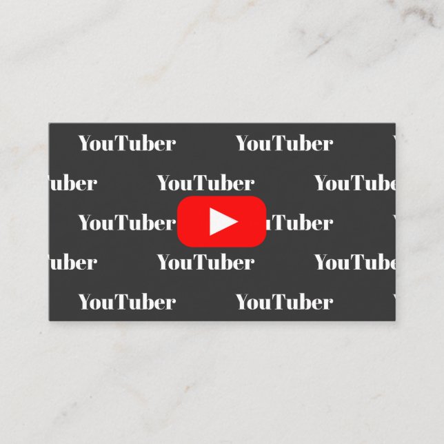 Tarjeta De Visita Youtube Youtuber Vloger Bloguero De Medios Sociale (Anverso)