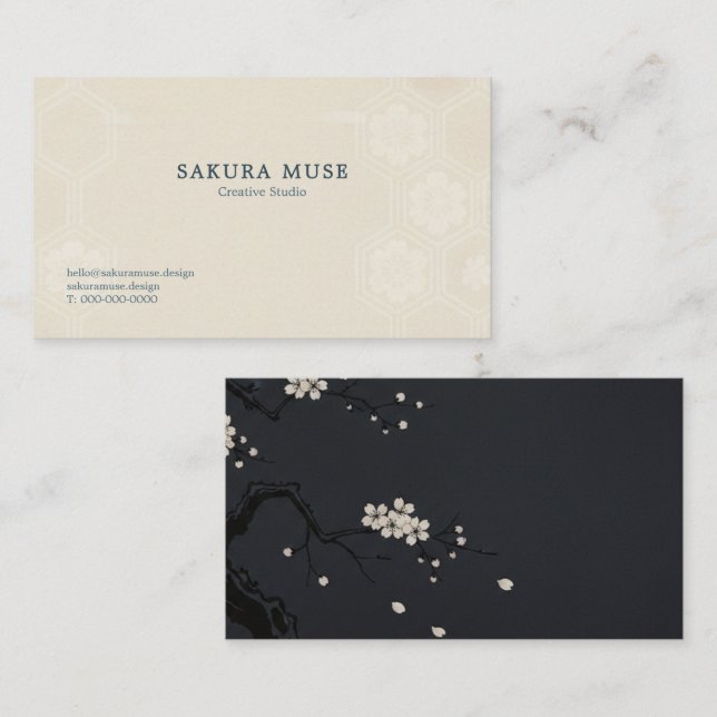 Tarjeta De Visita Yozakura Business Card – Night Sakura Premium  (Anverso / Reverso)
