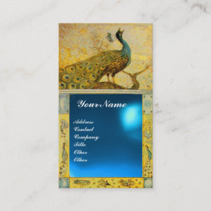 Tarjeta De Visita Zafiro del azul del amarillo del MONOGRAMA del