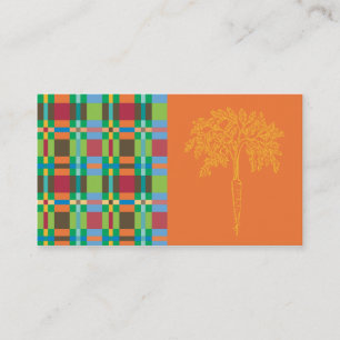 Tarjeta De Visita Zanahorias Bizcard de la tela escocesa