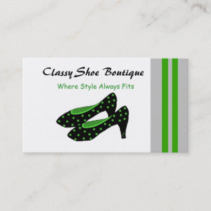 Tarjeta De Visita Zapatería Clásica - Negro y Verde