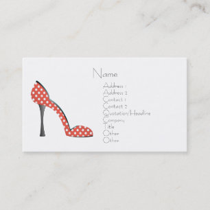 Tarjeta De Visita Zapato de la mariquita