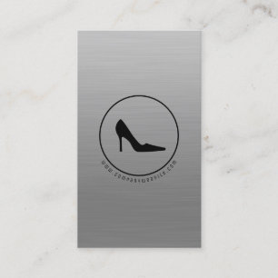 Tarjeta De Visita Zapato de tacón negro plateado