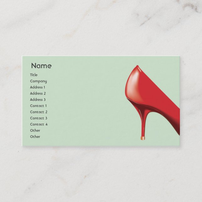 Tarjeta De Visita Zapato rojo - negocio (Anverso)