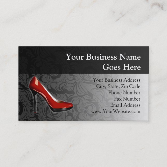 Tarjeta De Visita Zapato Rojo Sassy (Anverso)