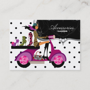 Tarjeta De Visita Zapatos Chica Scooter Puntos de moda
