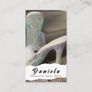Tarjeta De Visita Zapatos de Competencia de Fitness Bikini de Crista