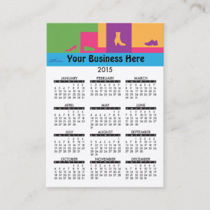 Tarjeta De Visita Zapatos de la venta al por menor del calendario de