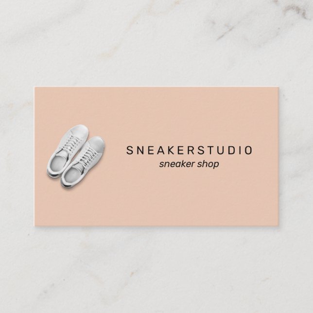 Tarjeta De Visita Zapatos de zapatillas de zapatero deportivo Rubor  (Anverso)