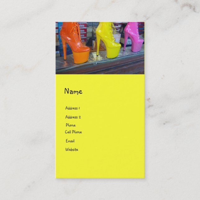 Tarjeta De Visita Zapatos enrrollados (Anverso)