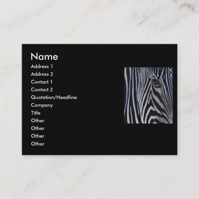 Tarjeta de visita Zebra (Anverso)