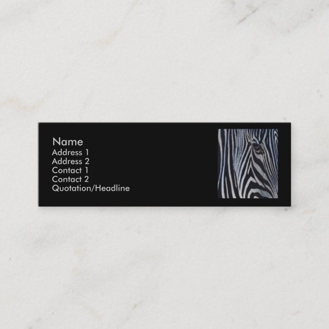 Tarjeta de visita Zebra (Anverso)