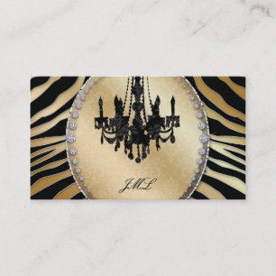 Tarjeta De Visita Zebra Chandelier Jewelry Black Gold