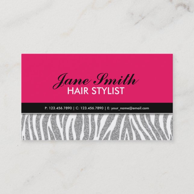 Tarjeta De Visita Zebra jewelry estrena de diamantes (Anverso)