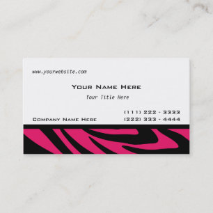 Tarjeta De Visita Zebra Stripes Fuschia