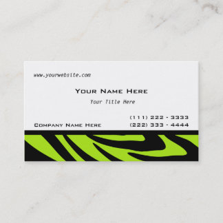 Tarjeta De Visita Zebra Stripes Lime Green