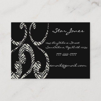Tarjeta De Visita Zebra Swirls