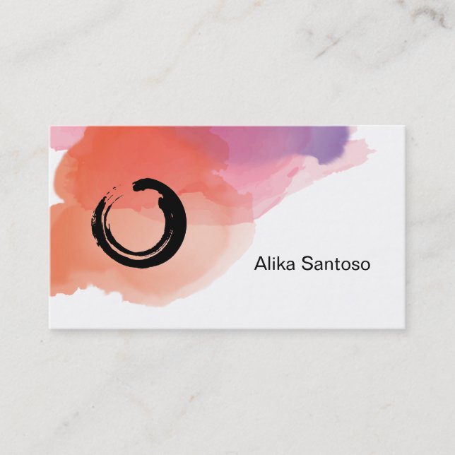 Tarjeta De Visita Zen - Acuarela (Anverso)