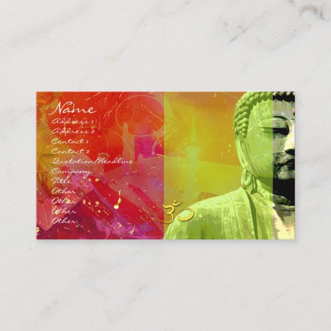 Tarjeta De Visita Zen Buddha Business card, urbanizado (Anverso)