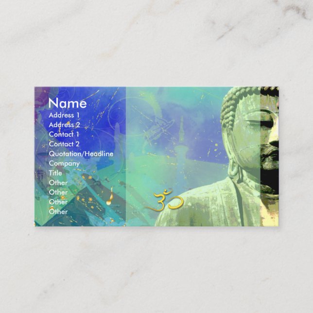Tarjeta De Visita Zen Buddha Business card, urbanizado (Anverso)