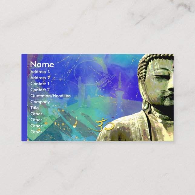 Tarjeta De Visita Zen Buddha Business card, urbanizado (Anverso)