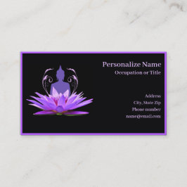 Tarjeta De Visita Zen Buddha Yoga Medición Flor Purple Lotus
